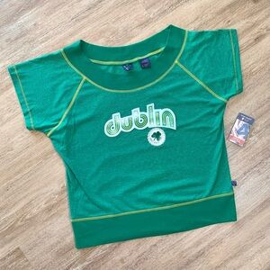 Blue Marlin Dublin Ireland Green Short Sleeve Top Juniors XL NWT